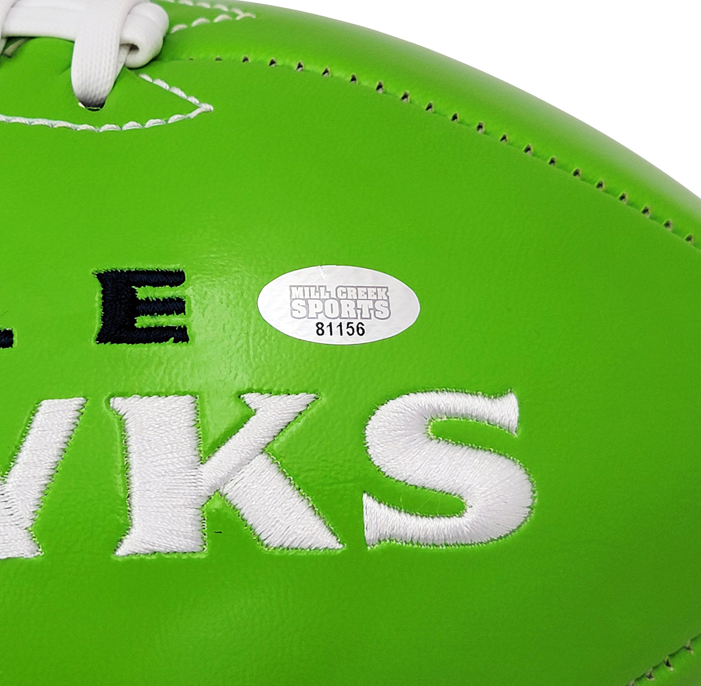 Uchenna Nwosu Autographed Seattle Seahawks Green Logo Football MCS Holo Stock #211035