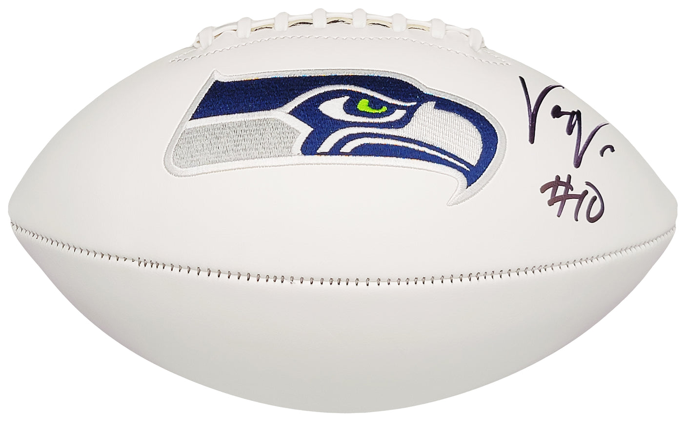 Uchenna Nwosu Autographed Seattle Seahawks White Logo Football MCS Holo Stock #211034