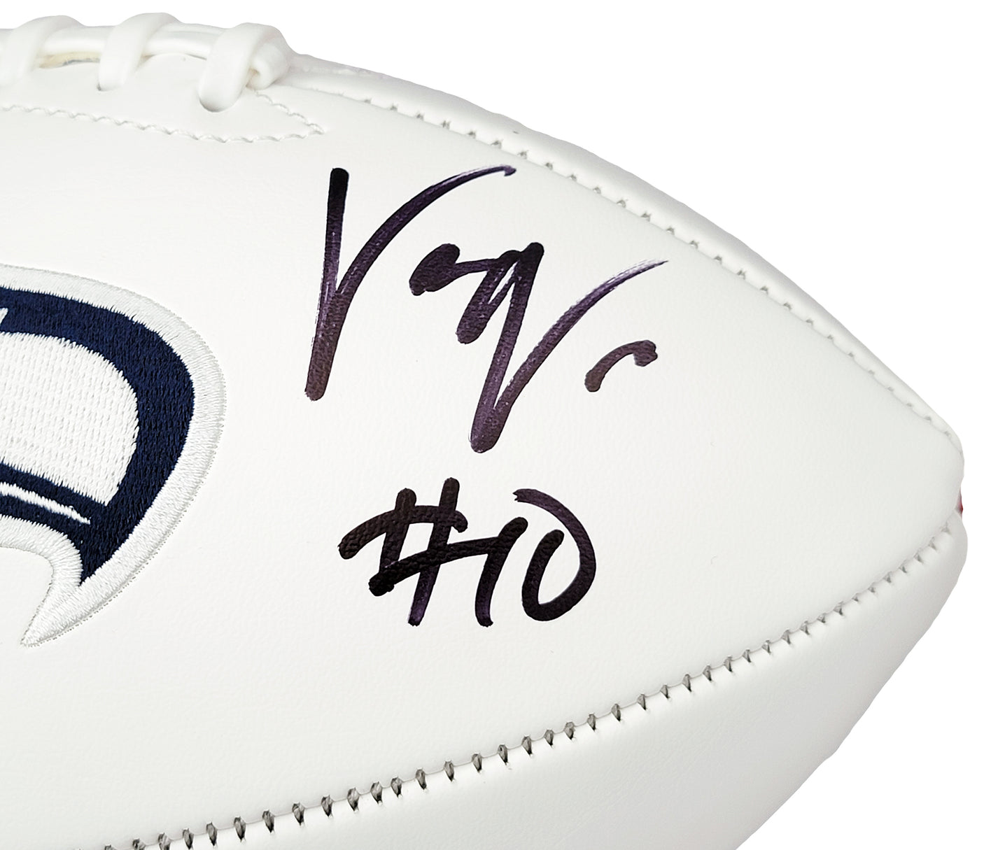 Uchenna Nwosu Autographed Seattle Seahawks White Logo Football MCS Holo Stock #211034
