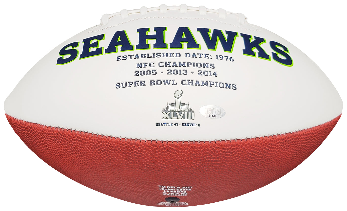 Uchenna Nwosu Autographed Seattle Seahawks White Logo Football MCS Holo Stock #211034