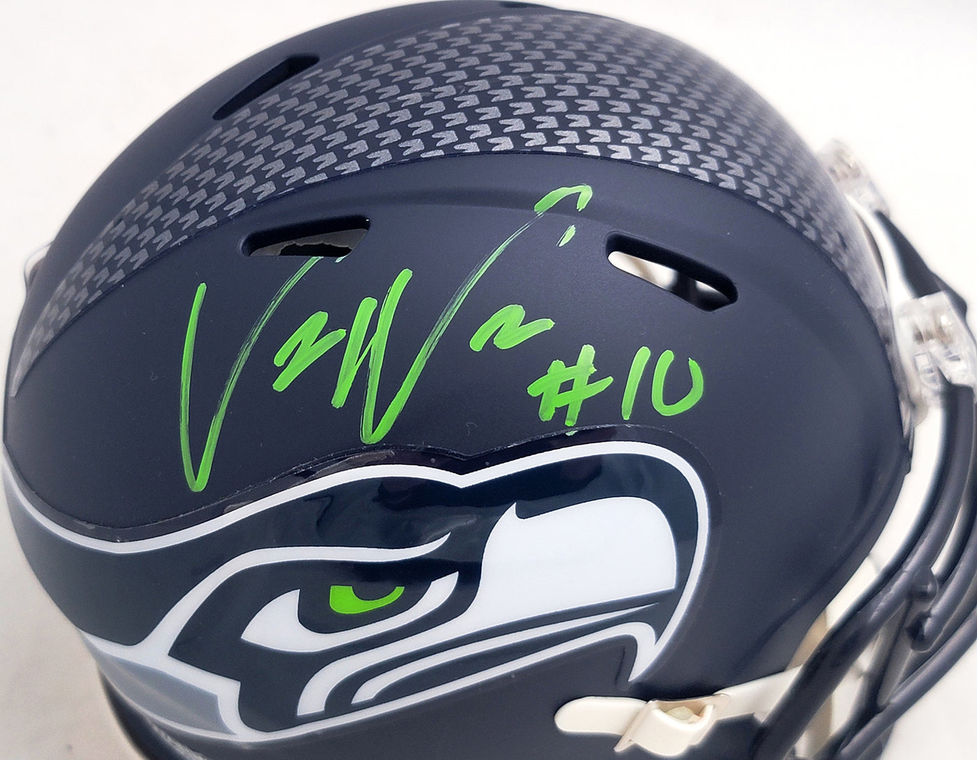 Uchenna Nwosu Autographed Seattle Seahawks Blue Speed Mini Helmet MCS Holo Stock #211036
