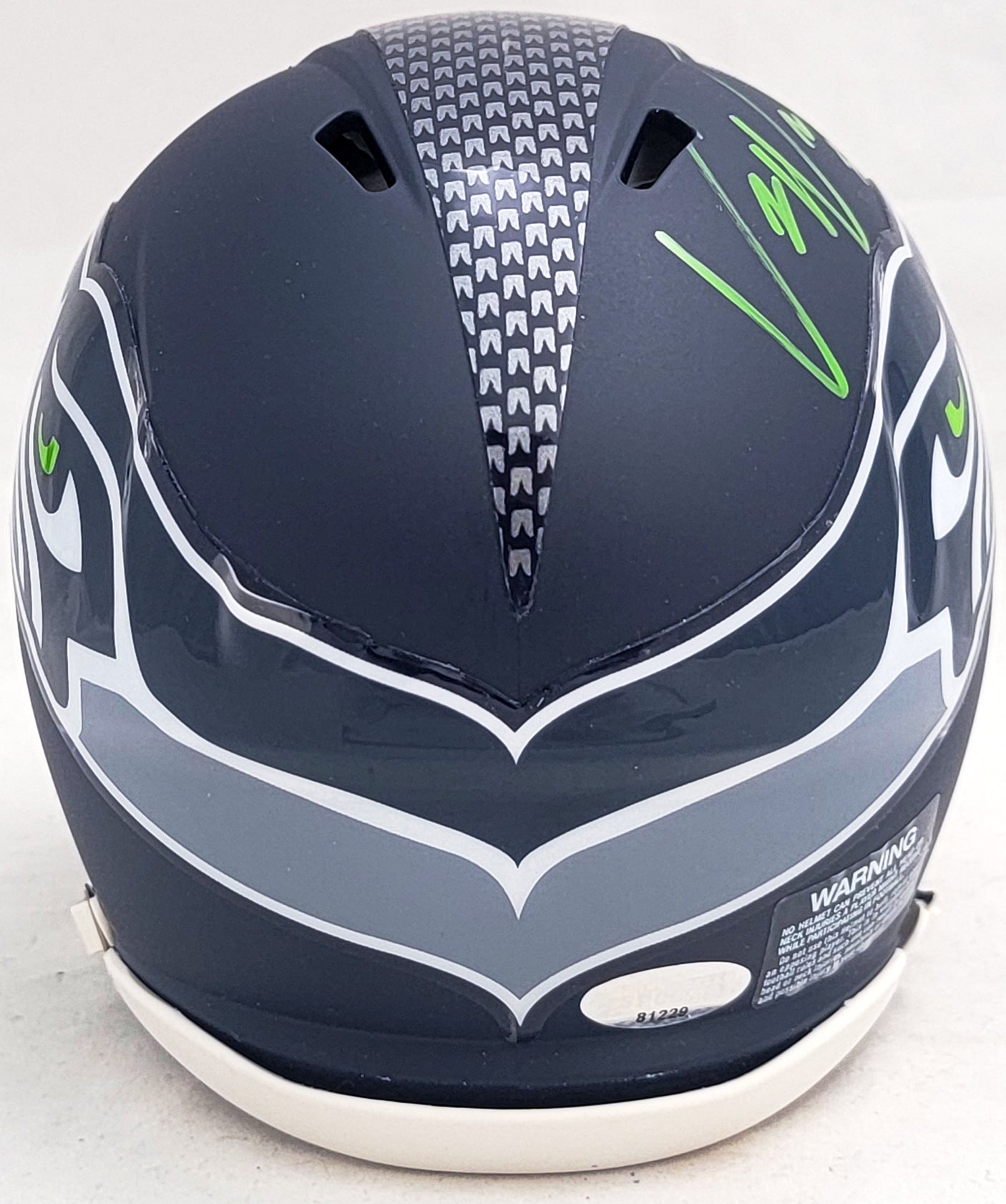 Uchenna Nwosu Autographed Seattle Seahawks Blue Speed Mini Helmet MCS Holo Stock #211036