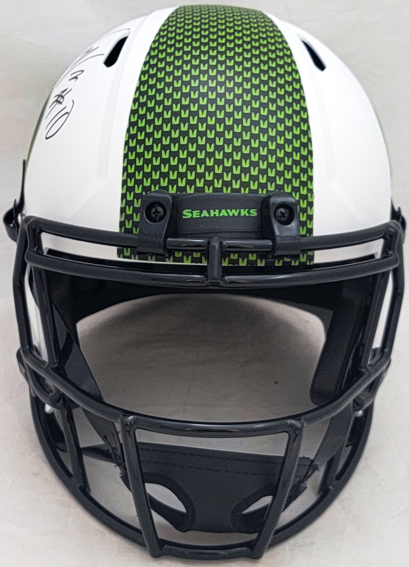 Uchenna Nwosu Autographed Seattle Seahawks Lunar Eclipse White Full Size Replica Speed Helmet MCS Holo Stock #211033