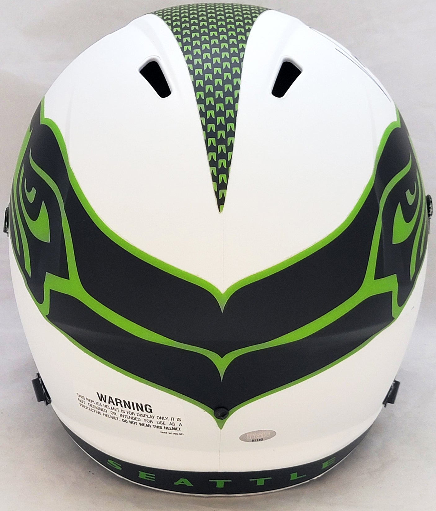 Uchenna Nwosu Autographed Seattle Seahawks Lunar Eclipse White Full Size Replica Speed Helmet MCS Holo Stock #211033