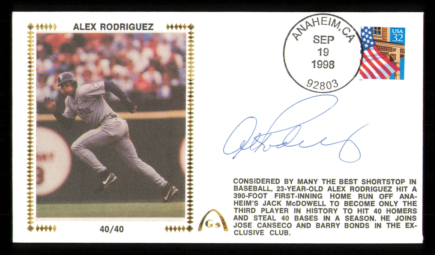 Alex Rodriguez Autographed 1998 First Day Cover Seattle Mariners SKU #222399