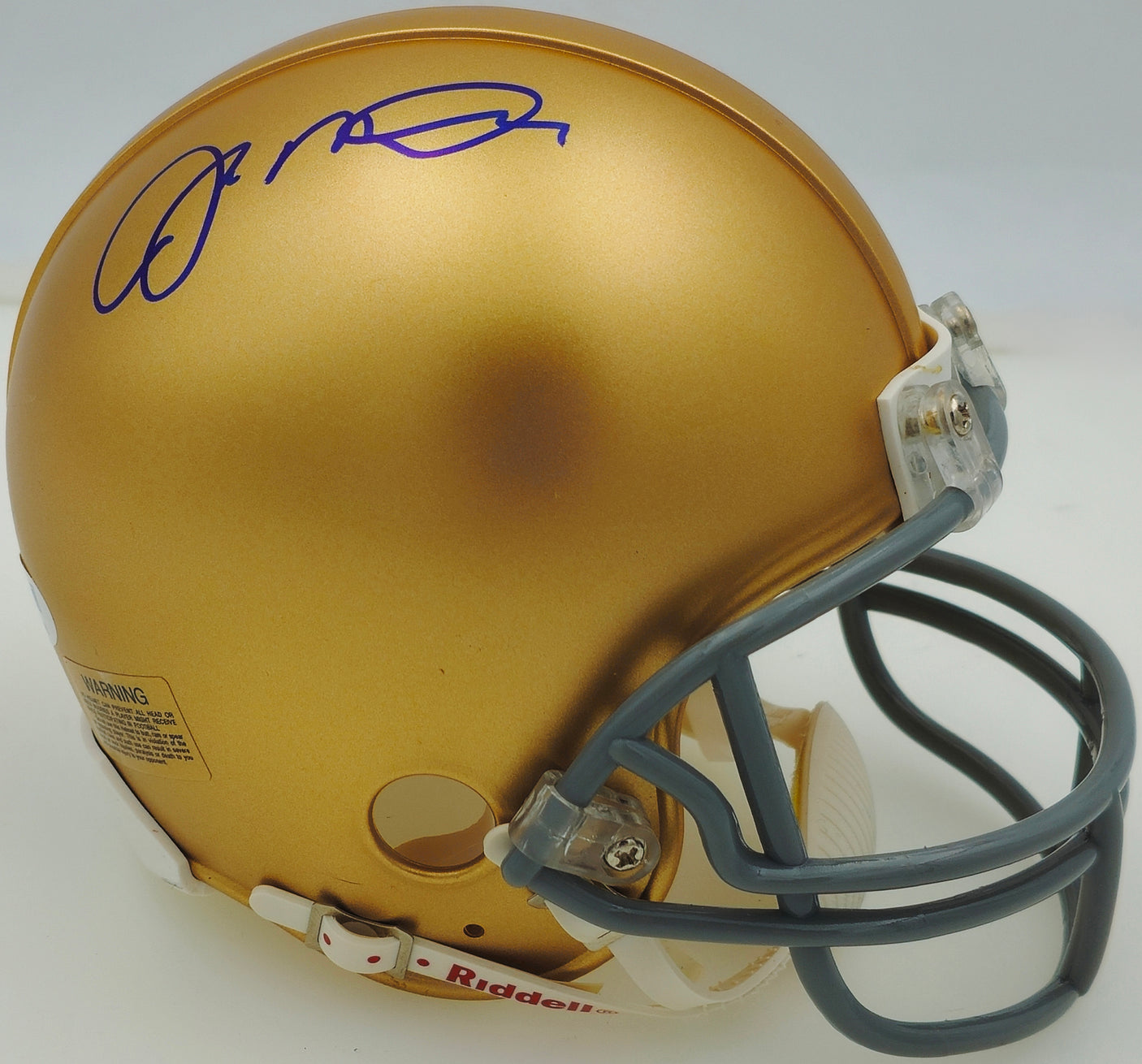 Joe Montana Autographed Notre Dame Fighting Irish Gold Mini Helmet PSA/DNA Stock #238343