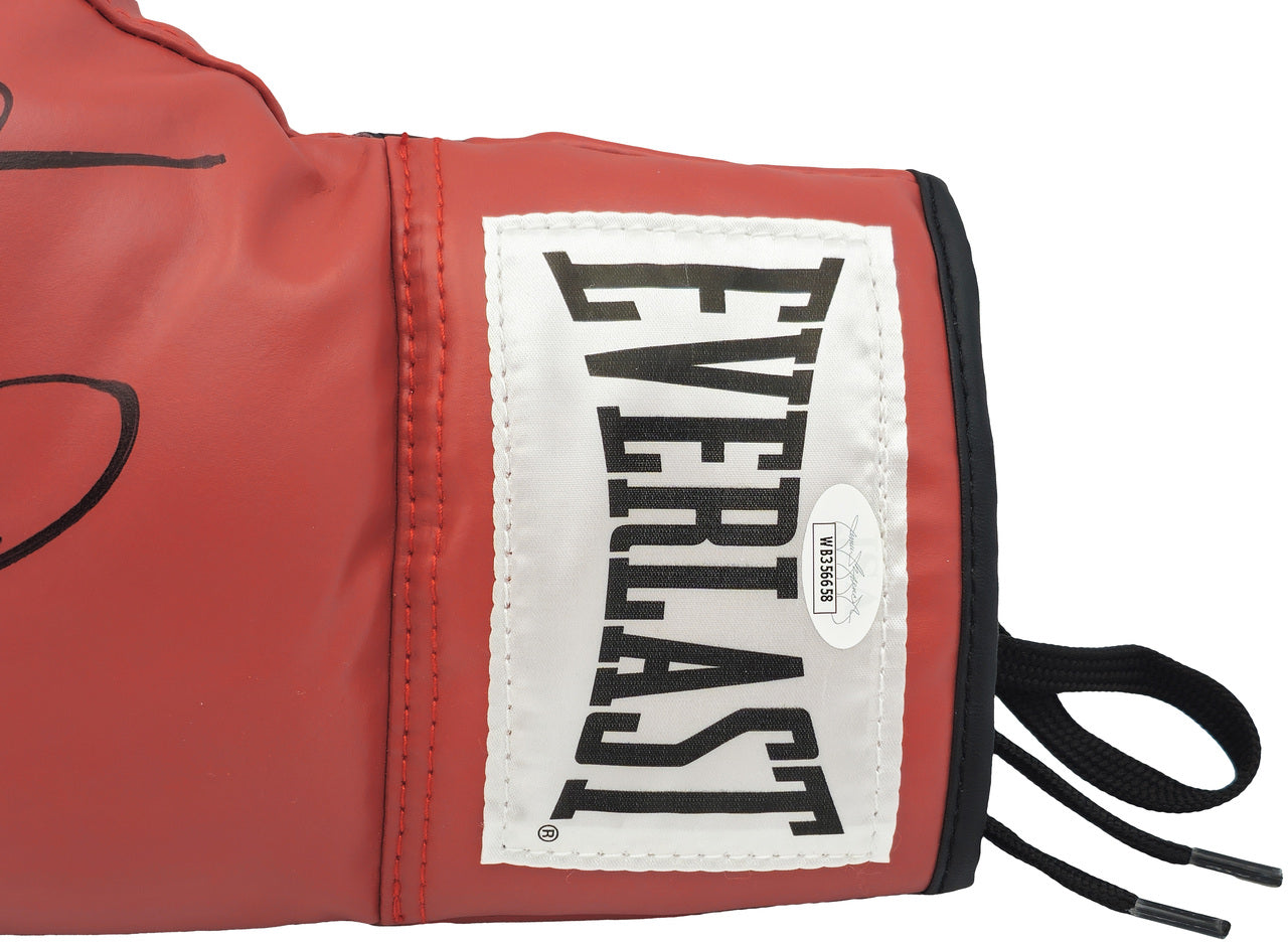 Sugar Ray Leonard & Thomas "Hitman" Hearns Autographed Red Everlast Boxing Glove LH JSA Stock #238353