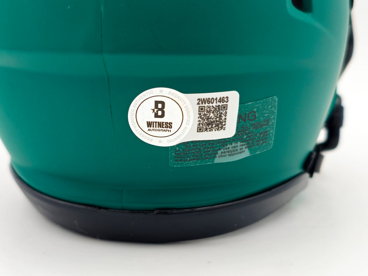 Jalen Carter Autographed Philadelphia Eagles Rave Green Speed Mini Helmet Beckett BAS Witness Stock #238568