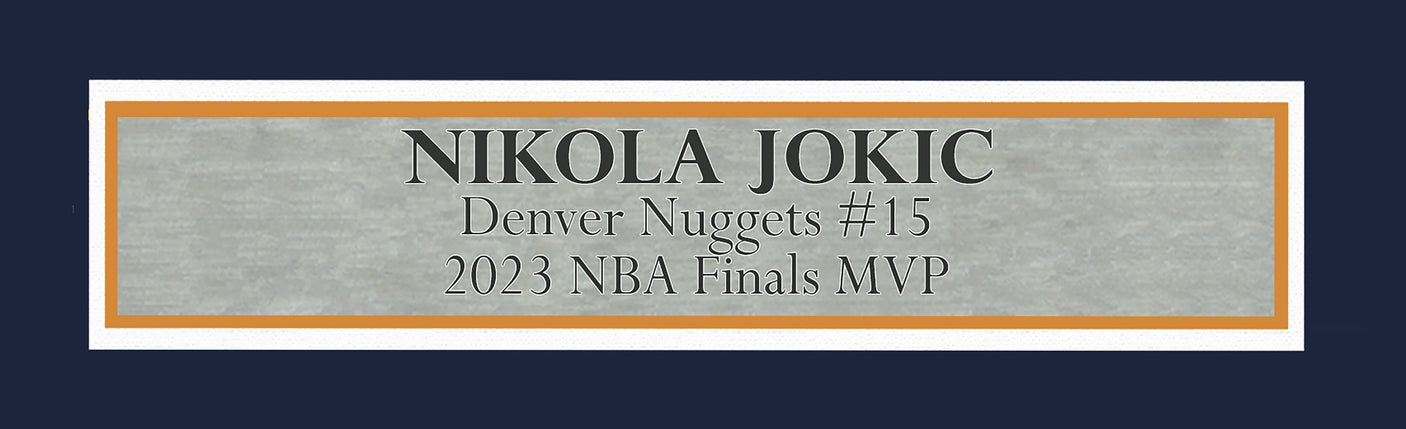 Denver Nuggets Nikola Jokic Autographed Framed Blue Jersey JSA Stock #238359