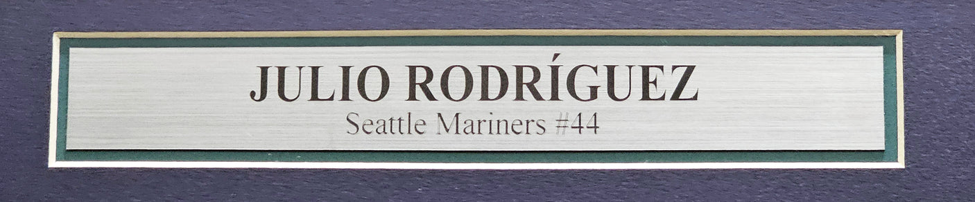 Seattle Mariners Julio Rodriguez Autographed Framed White Nike Jersey Beckett BAS QR Stock #221137