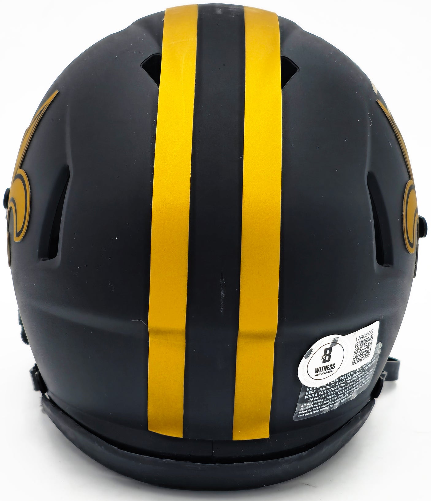 Alvin Kamara Autographed New Orleans Saints Eclipse Black Speed Mini Helmet Beckett BAS Witness Stock #224757