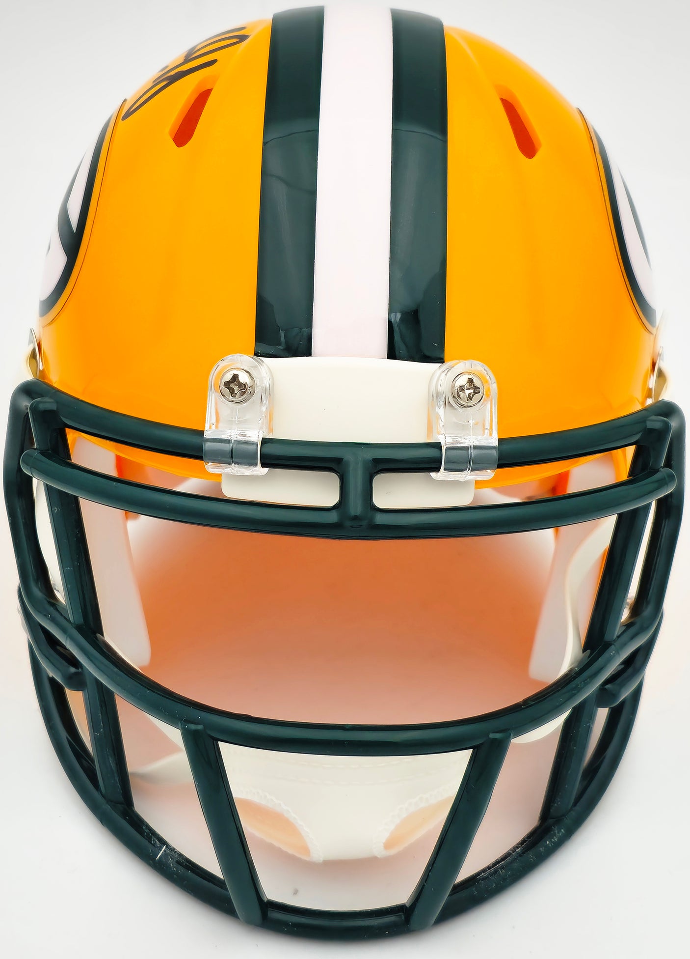 Aaron Jones Autographed Green Bay Packers Yellow Speed Mini Helmet Beckett BAS Witness Stock #224751