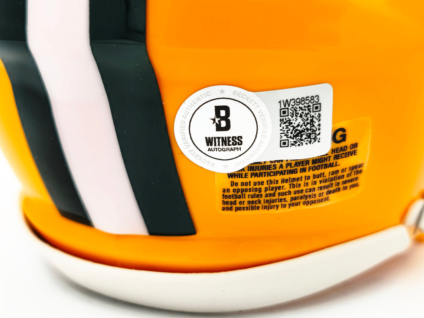 Aaron Jones Autographed Green Bay Packers Yellow Speed Mini Helmet Beckett BAS Witness Stock #224751