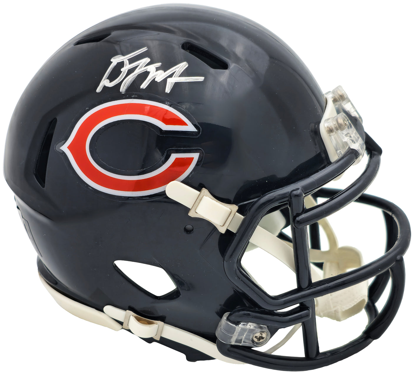 DJ Moore Autographed Chicago Bears Blue Speed Mini Helmet Beckett BAS Witness Stock #224750