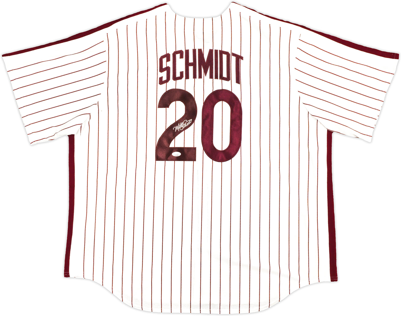 Philadelphia Phillies Mike Schmidt Autographed White Pinstripes Nike Cooperstown Collection Jersey Size XXL JSA Stock #224684