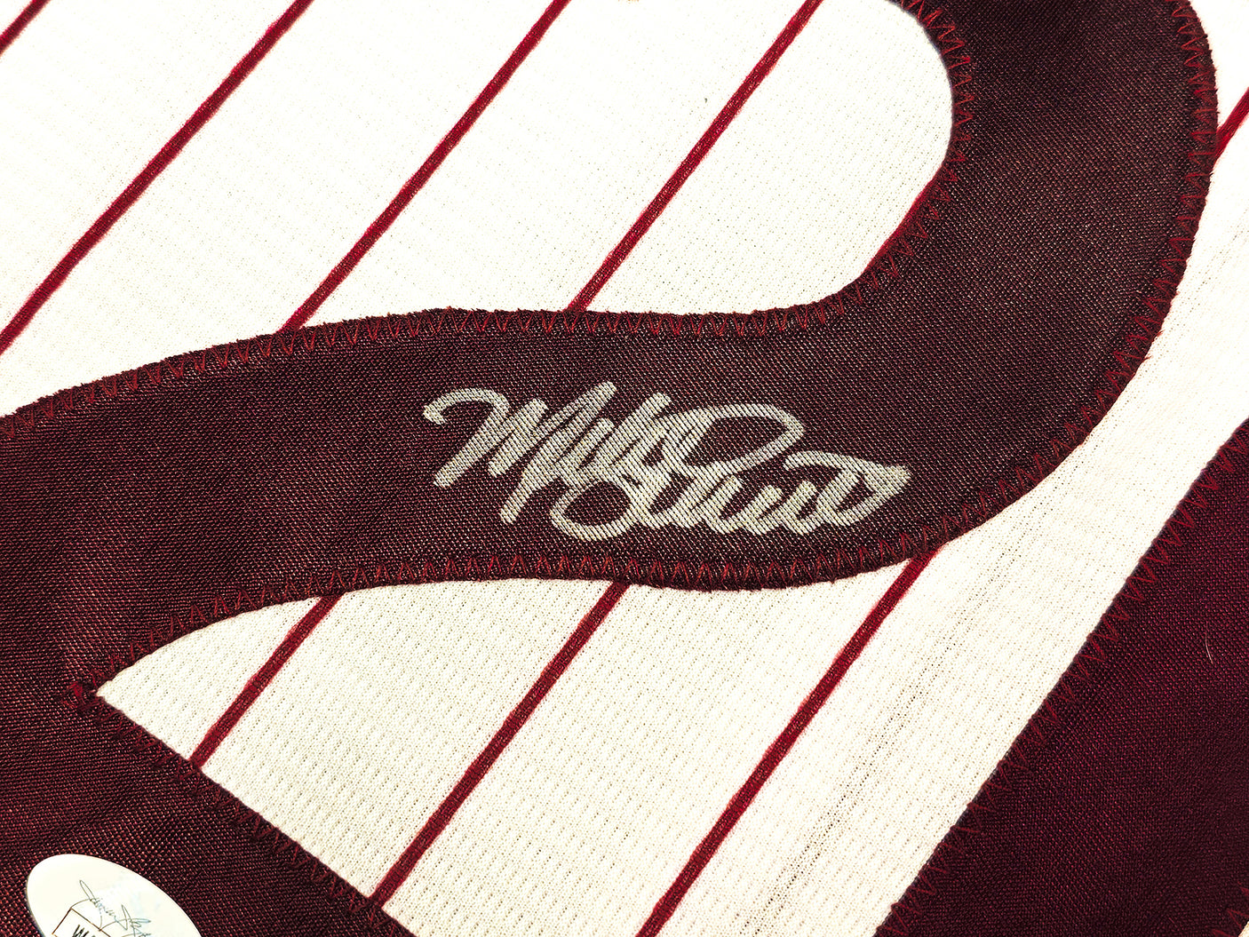 Philadelphia Phillies Mike Schmidt Autographed White Pinstripes Nike Cooperstown Collection Jersey Size XXL JSA Stock #224684