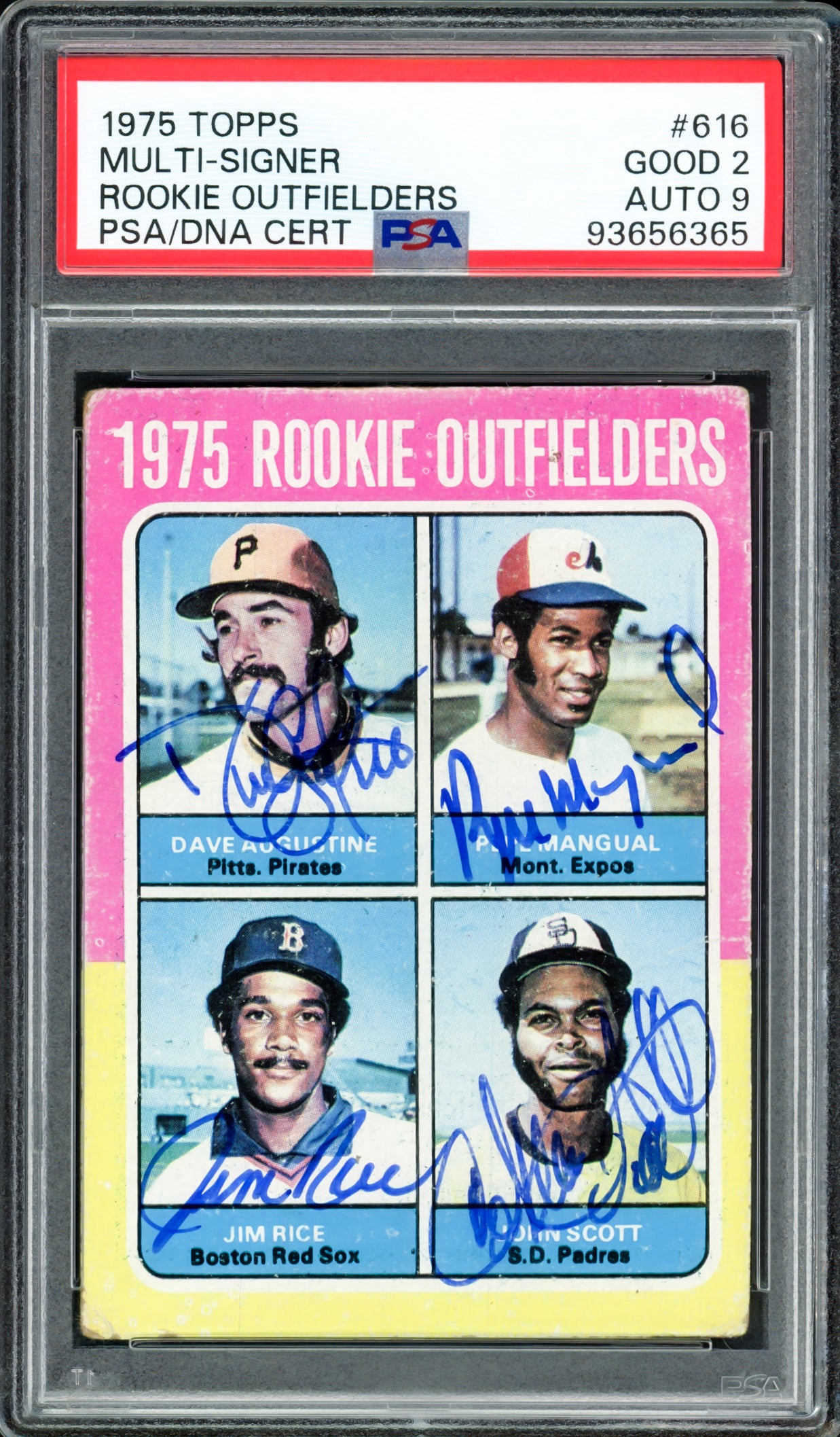 Jim Rice & Others Autographed 1975 Topps Rookie Card #616 PSA/DNA #93656365
