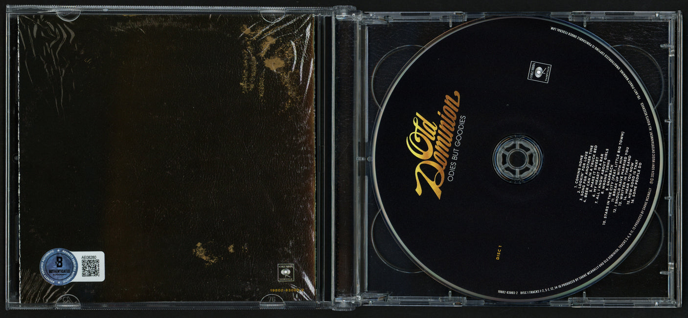 Old Dominion Autographed "Odies But Goodies" CD Cover Signed By All 5 Band Members Beckett BAS #AE08280