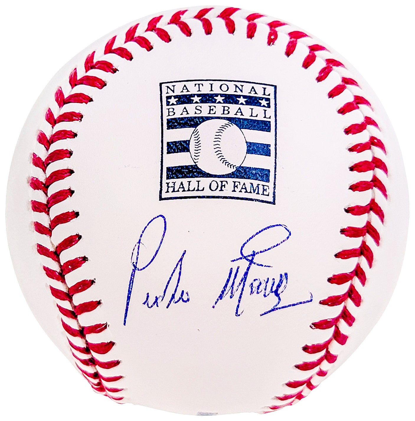Pedro Martinez Autographed Official Hall of Fame HOF Logo Baseball Boston Red Sox Beckett BAS Witness Stock #211749