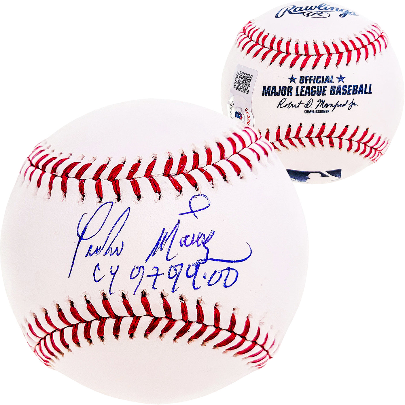 Pedro Martinez Autographed Official MLB Baseball Boston Red Sox "CY 97-99-00" Beckett BAS Witness Stock #211750