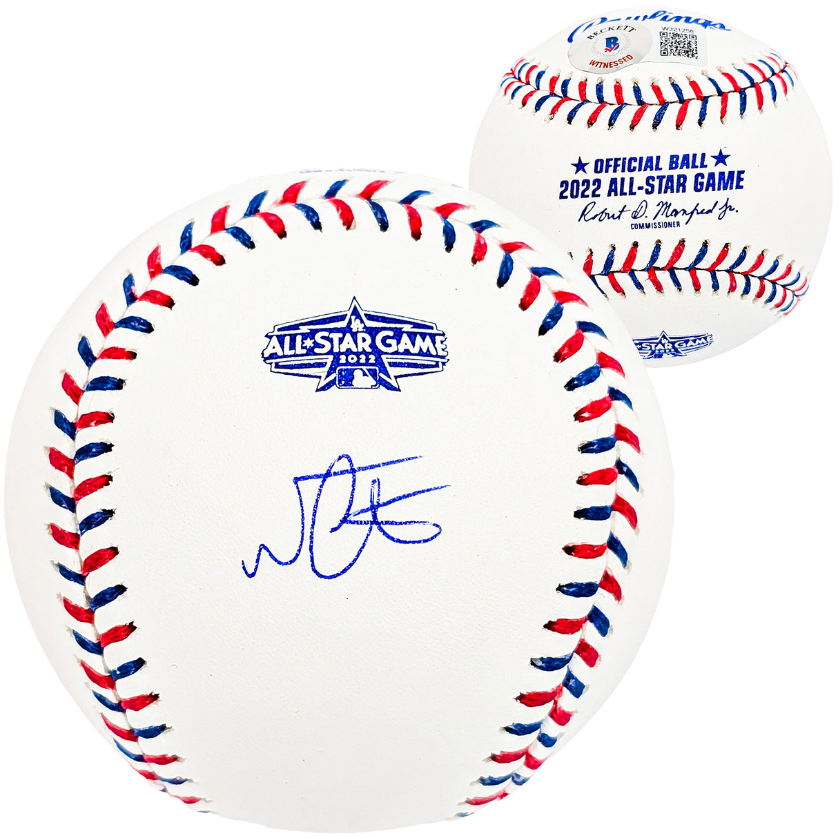 Nestor Cortes Autographed Official 2022 All Star Game Logo Game Baseball Brewers Yankees Beckett BAS Witness Stock #212243