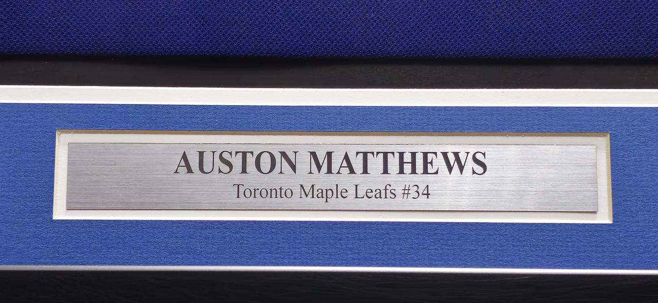 Toronto Maple Leafs Auston Matthews Autographed Framed Blue Adidas Authentic Jersey Beckett BAS QR #BN03413