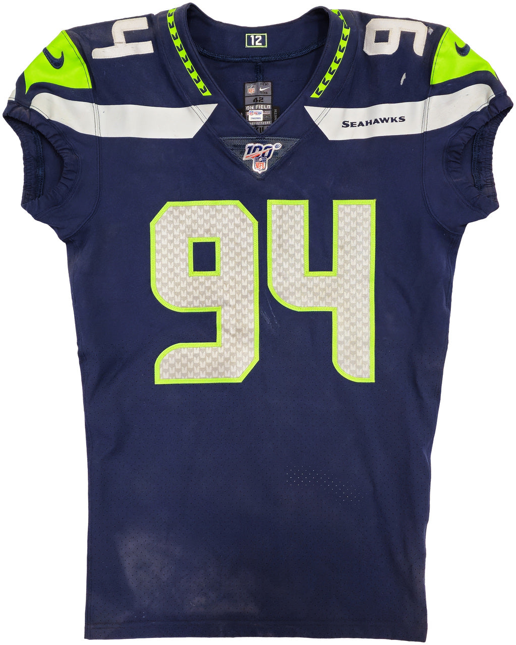 Ezekiel Ziggy Ansah Unsigned Seattle Seahawks 2019 Game Used Blue Nike Jersey PSA/DNA #2N62805
