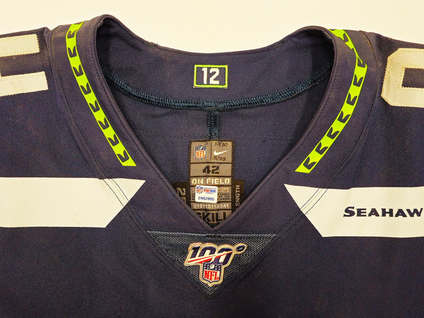 Ezekiel Ziggy Ansah Unsigned Seattle Seahawks 2019 Game Used Blue Nike Jersey PSA/DNA #2N62805