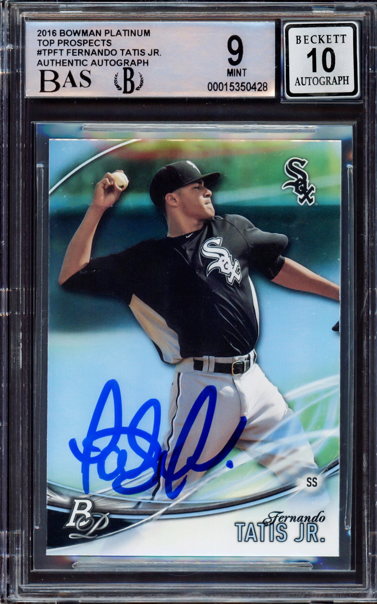 Fernando Tatis Jr. Autographed 2016 Bowman Platinum Rookie Card #TP-FT San Diego Padres BGS 9 Auto Grade Gem Mint 10 Beckett BAS #15350428