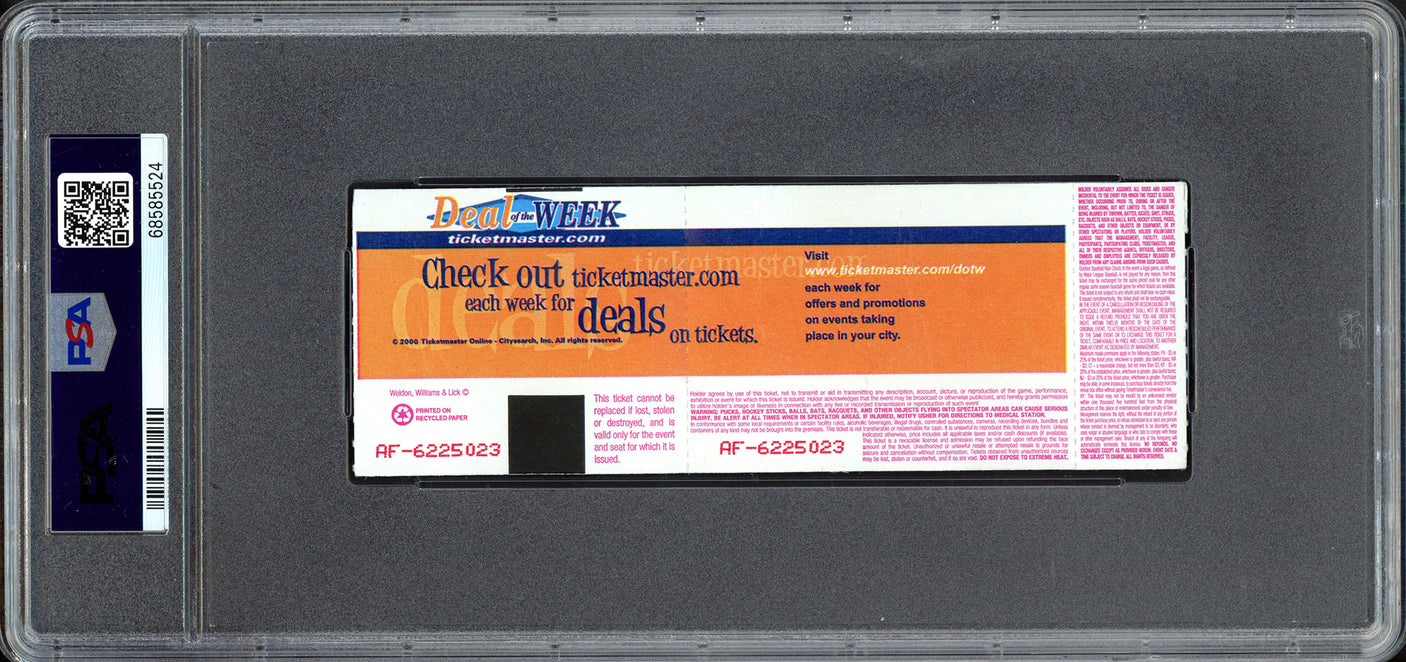 Ichiro Suzuki Autographed 2001 ALDS Game 5 Ticket Stub Seattle Mariners Auto Grade Gem Mint 10 "10-15-01 3-4, Run" PSA/DNA #68585524