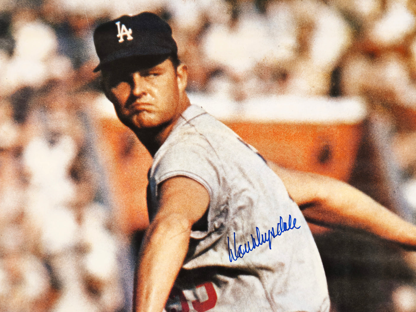Don Drysdale Autographed 24x36 Major League Poster Los Angeles Dodgers Beckett BAS QR Stock #238787