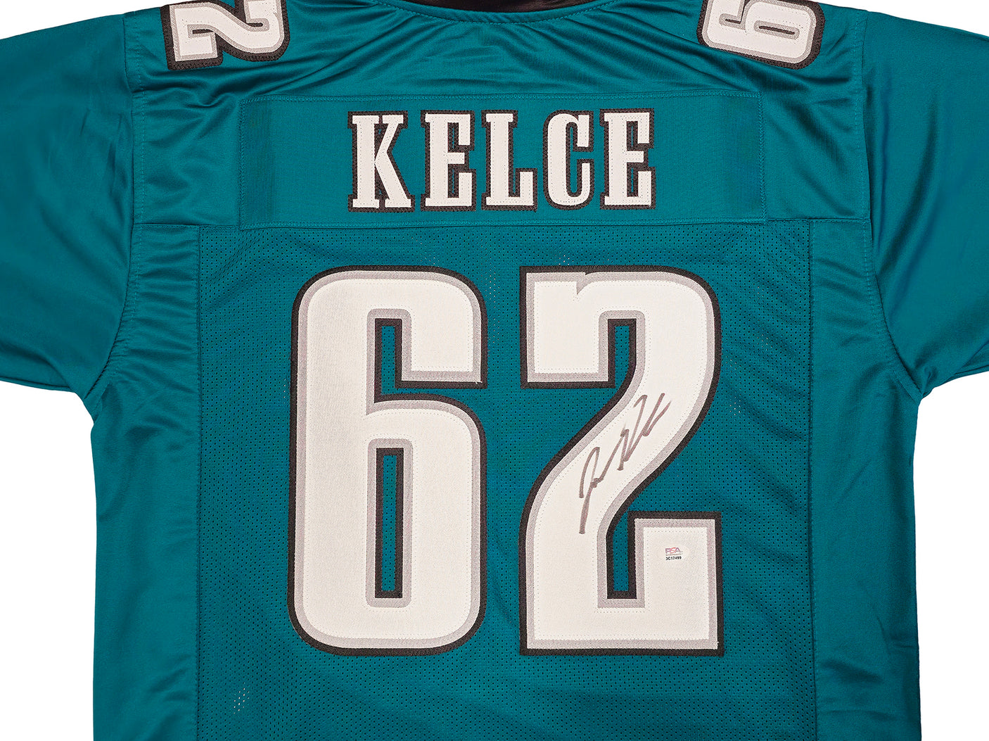 Philadelphia Eagles Jason Kelce Autographed Green Jersey PSA/DNA Stock #238788