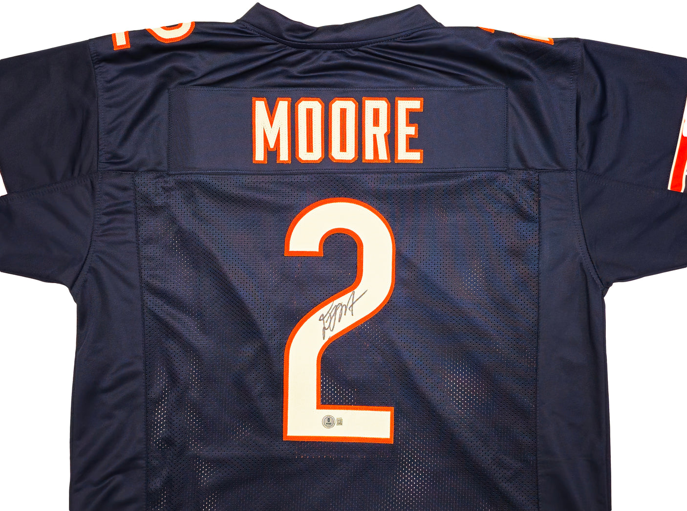 Chicago Bears DJ Moore Autographed Blue Jersey Beckett BAS Witness Stock #238785
