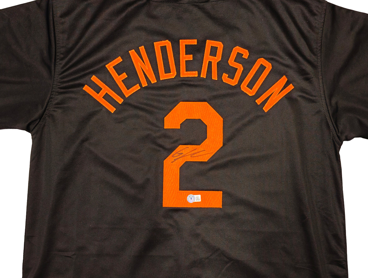Baltimore Orioles Gunnar Henderson Autographed Black Jersey Beckett BAS Witness Stock #238793
