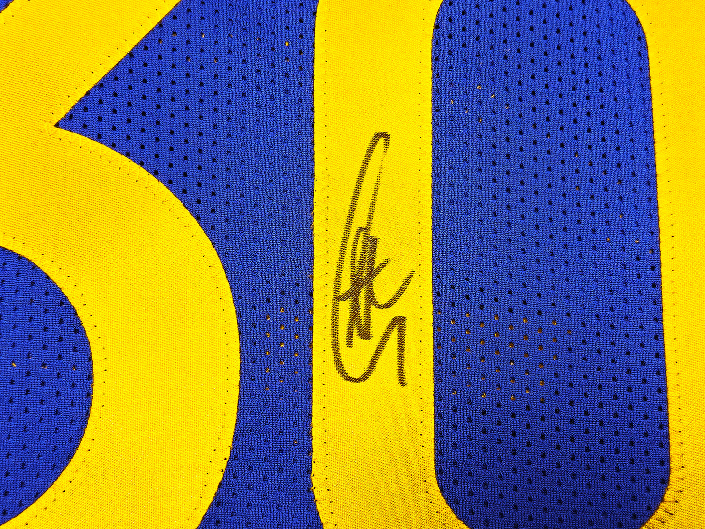 Golden State Warriors Stephen Curry Autographed Blue Jersey JSA Stock #238792