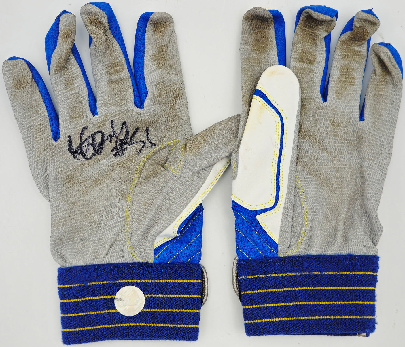 Ichiro Suzuki Autographed Pair of Blue & Grey Mizuno Game Used Batting Gloves Seattle Mariners "#51" IS Holo SKU #238824