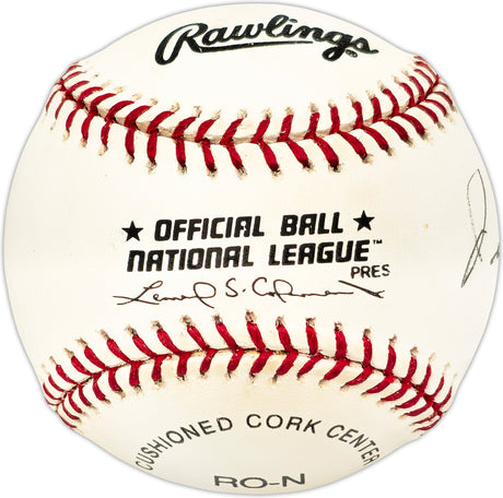 Jim Carlin Autographed Official NL Baseball Philadelphia Phillies Beckett BAS QR #BL93594