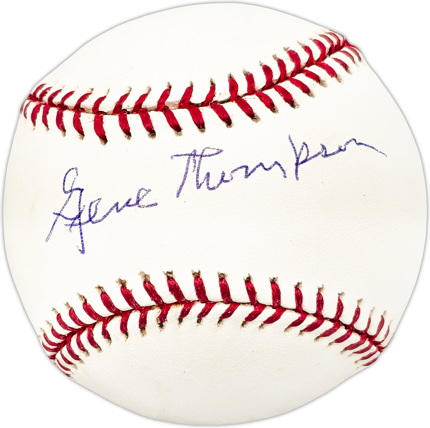 Gene Thompson Autographed Official MLB Baseball Cincinnati Reds Beckett BAS QR #BL93626