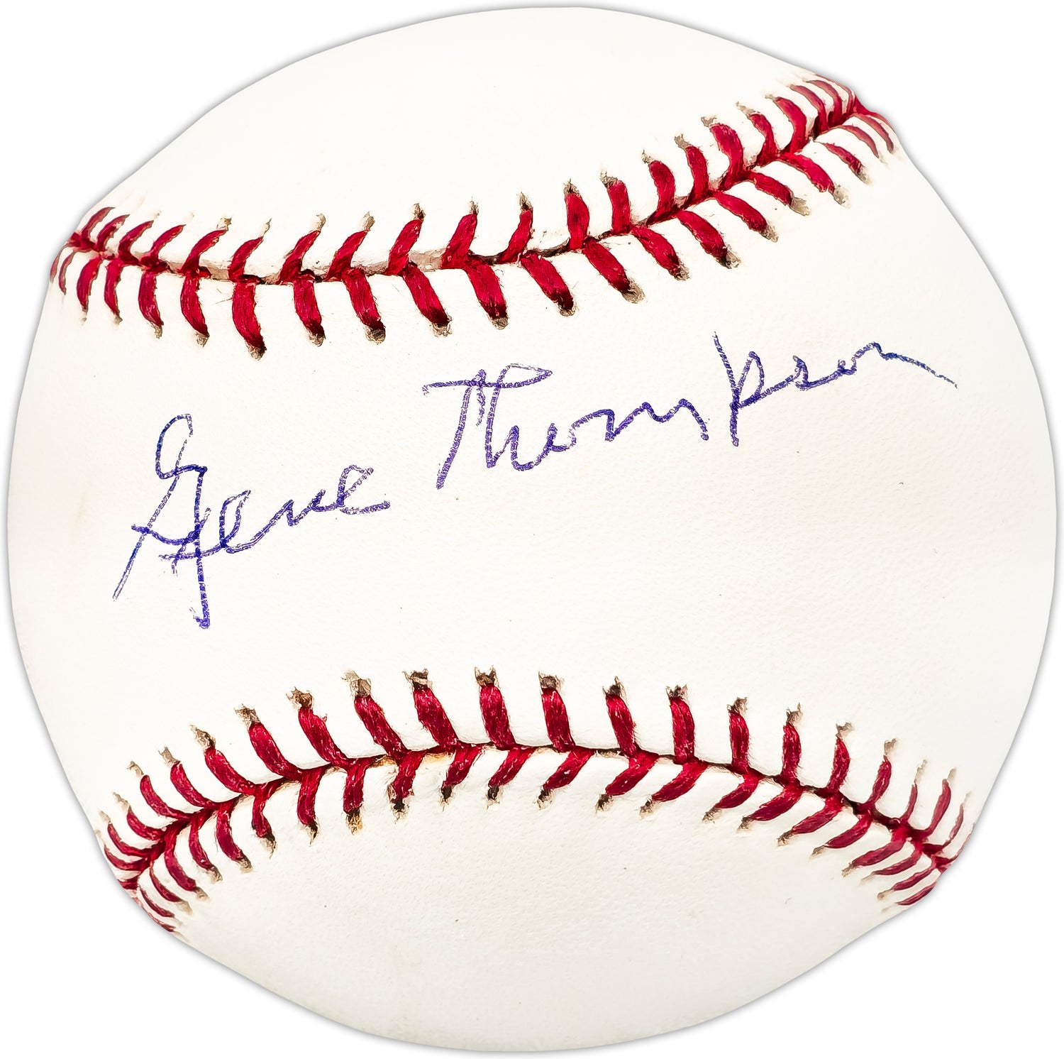 Gene Thompson Autographed Official MLB Baseball Cincinnati Reds Beckett BAS QR #BL93626