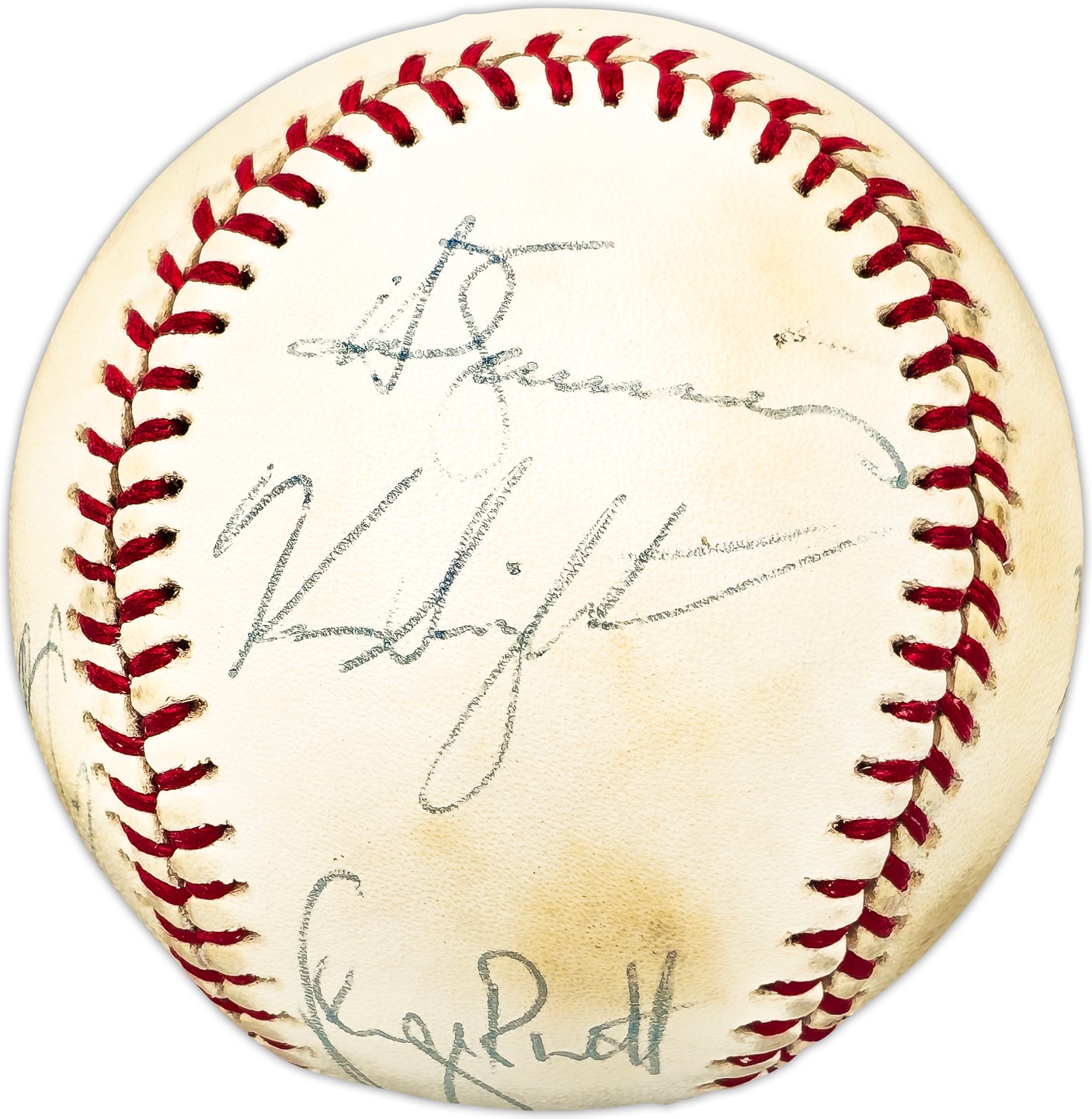 1970's MLB Stars & HOFer's Autographed Official AL Baseball With 7 Signatures Including George Brett & Mike Schmidt Beckett BAS #AC98325