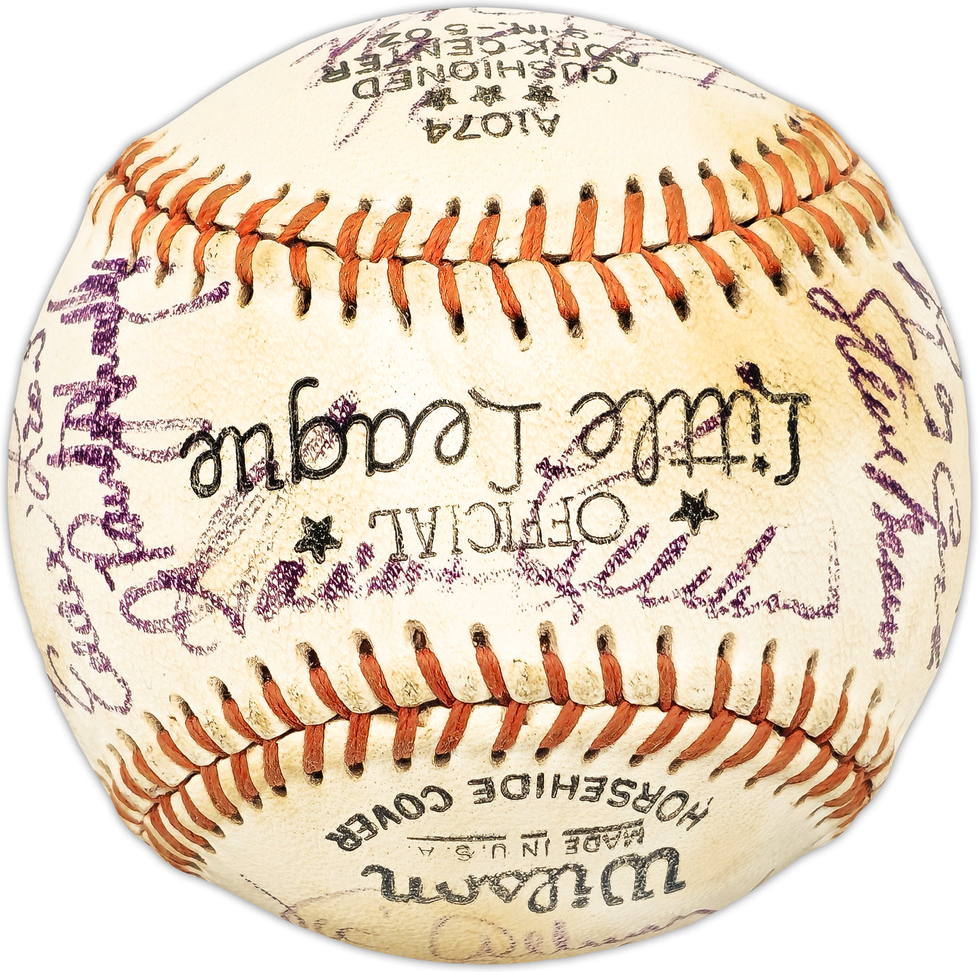 1974 Minnesota Twins & Chicago White Sox Team Autographed Official Little League Baseball With 23 Signatures Including Karmon Killebrew SKU #225426