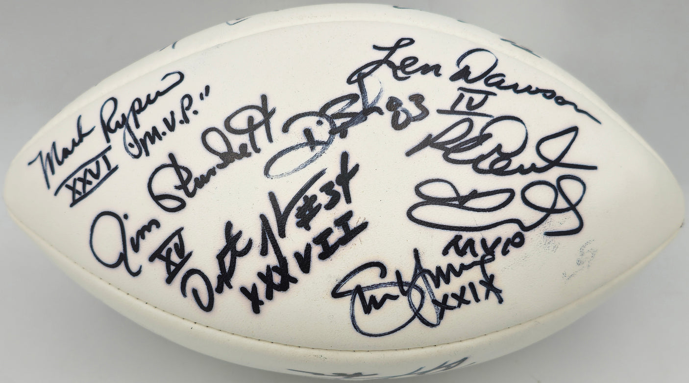 Super Bowl MVP's Autographed White Wilson NFL Football With 16 Signatures Including Joe Namath PSA/DNA #AB10133