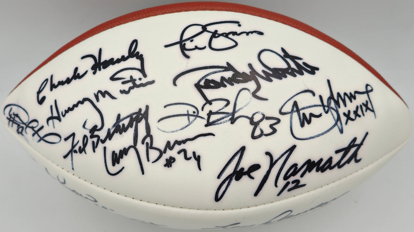 Super Bowl MVP's Autographed White Wilson NFL Football With 16 Signatures Including Joe Namath PSA/DNA #AB10150