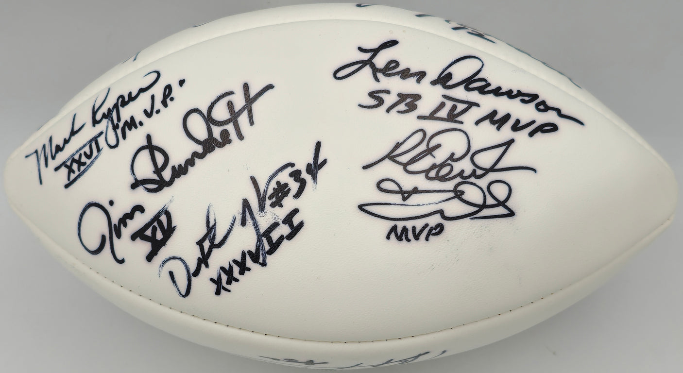 Super Bowl MVP's Autographed White Wilson NFL Football With 16 Signatures Including Joe Namath PSA/DNA #AB10150