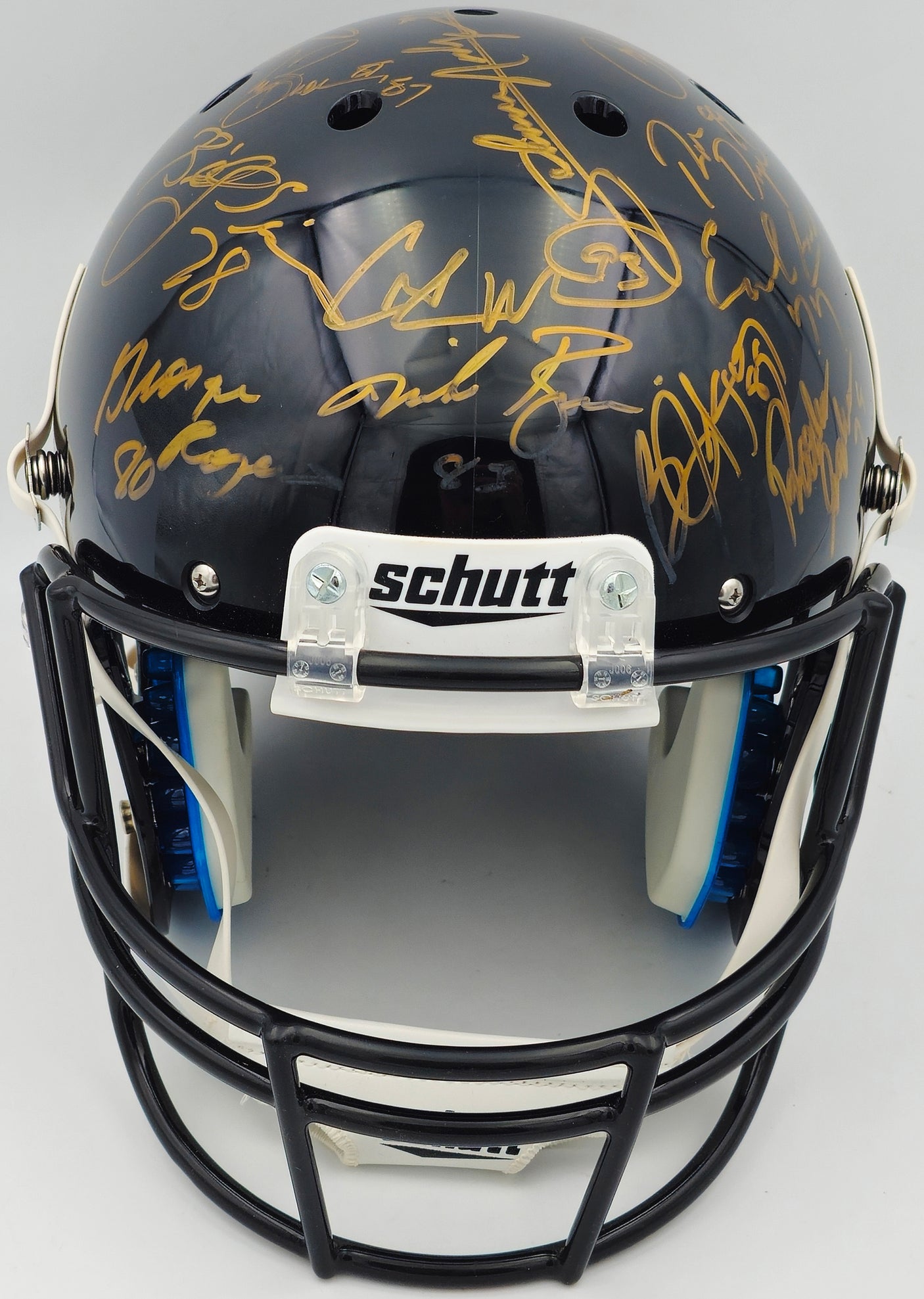 College Football's Best Heisman Winners Autographed Black Shutt Authentic Full Size Helmet With 23 Signatures Including Barry Sanders Steiner Holo #SS149845