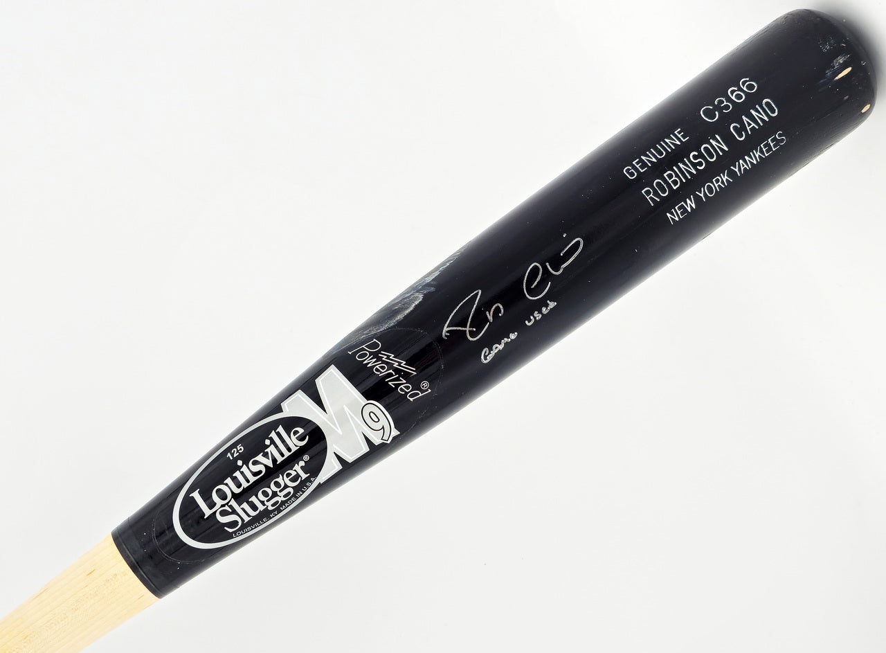 Robinson Cano Autographed Game Used Black Louisville Slugger TPX M9 Baseball Bat New York Yankees "Game Used" PSA/DNA #6A93974