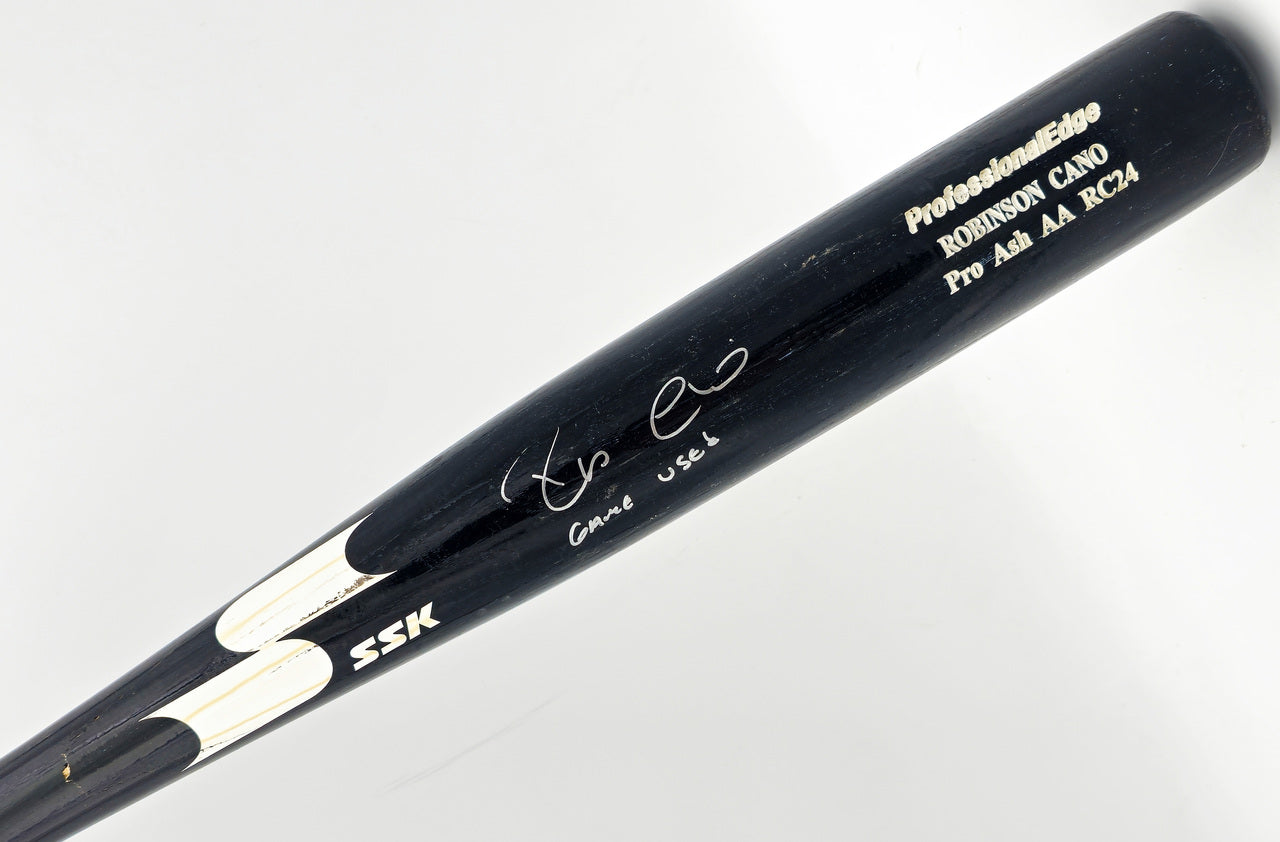 Robinson Cano Autographed Game Used Black SSK Baseball Bat New York Yankees "Game Used" PSA/DNA #7A96453