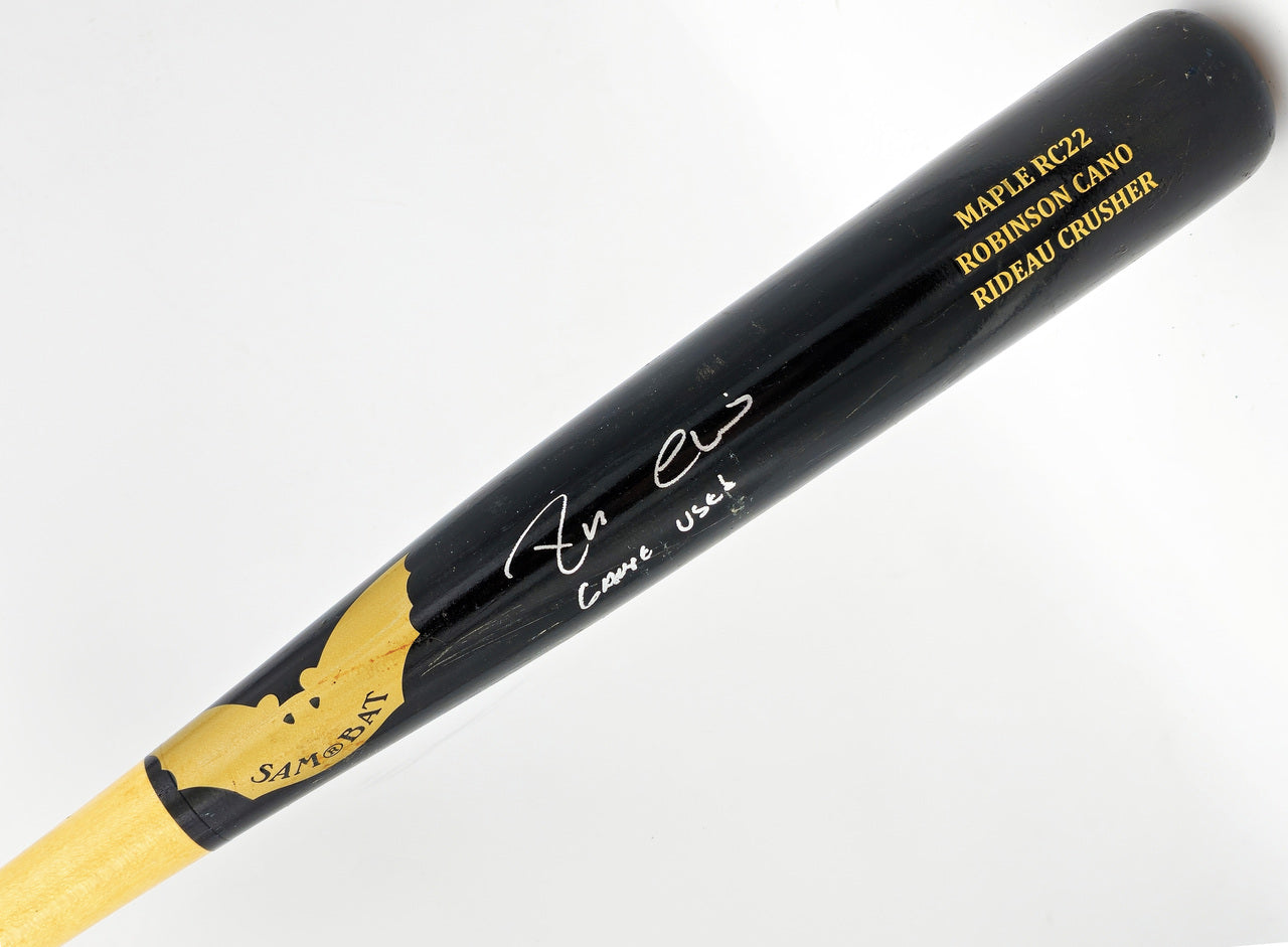 Robinson Cano Autographed Game Used Black SAM Baseball Bat New York Yankees "Game Used" PSA/DNA #6A93898
