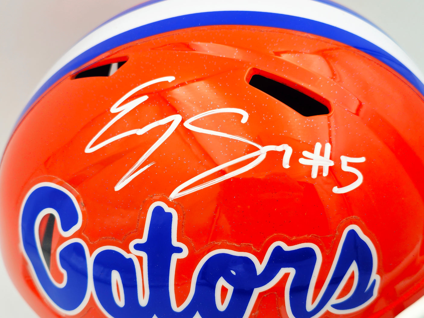 Emory Jones Autographed Florida Gators Orange Full Size Speed Replica Helmet PSA/DNA #AJ59448