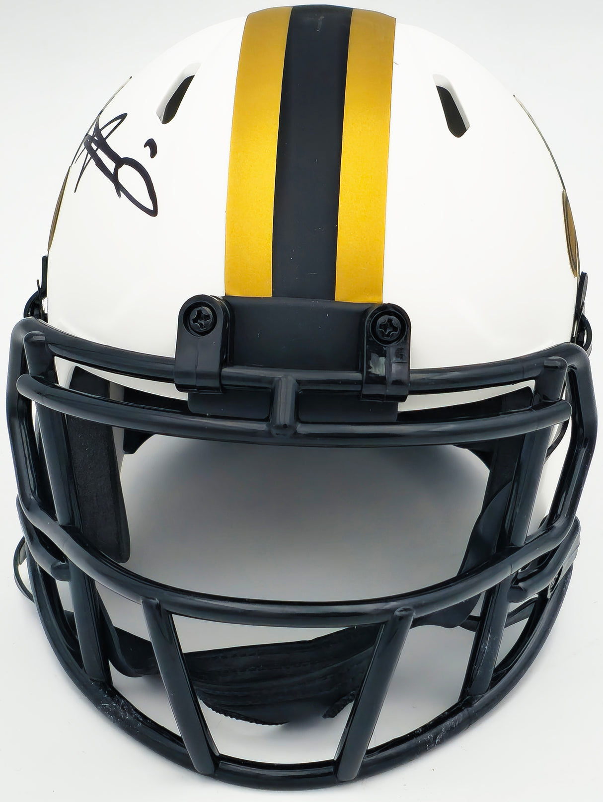 Alvin Kamara Autographed New Orleans Saints Lunar Eclipse White Speed Mini Helmet Beckett BAS Witness Stock #224823